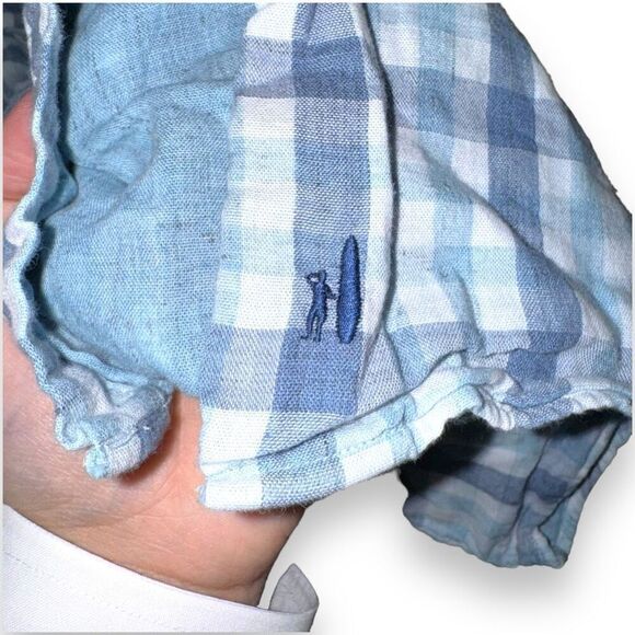 Johnnie-O Surflannel Button Down Flannel Shirt Sz M in Blue - Picture 7 of 8